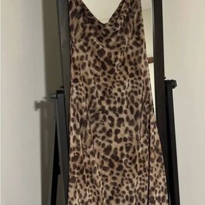 Zara Brown Animal Print Dress